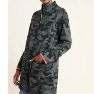 Field‎ and Flower Anthropologie Wool Sweater Coat Camo Print Moss Size Xsmall